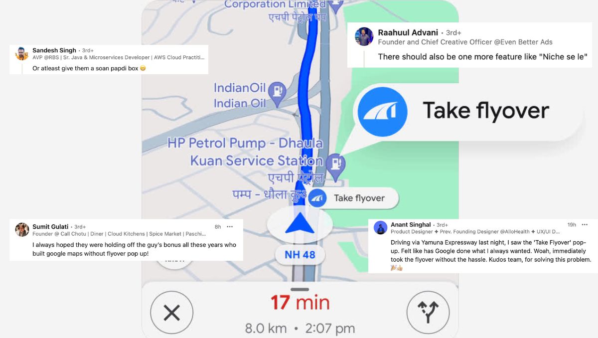 Man Urges Diwali Bonus for The Employee Who Created ‘Take Flyover’ Feature For Google Maps